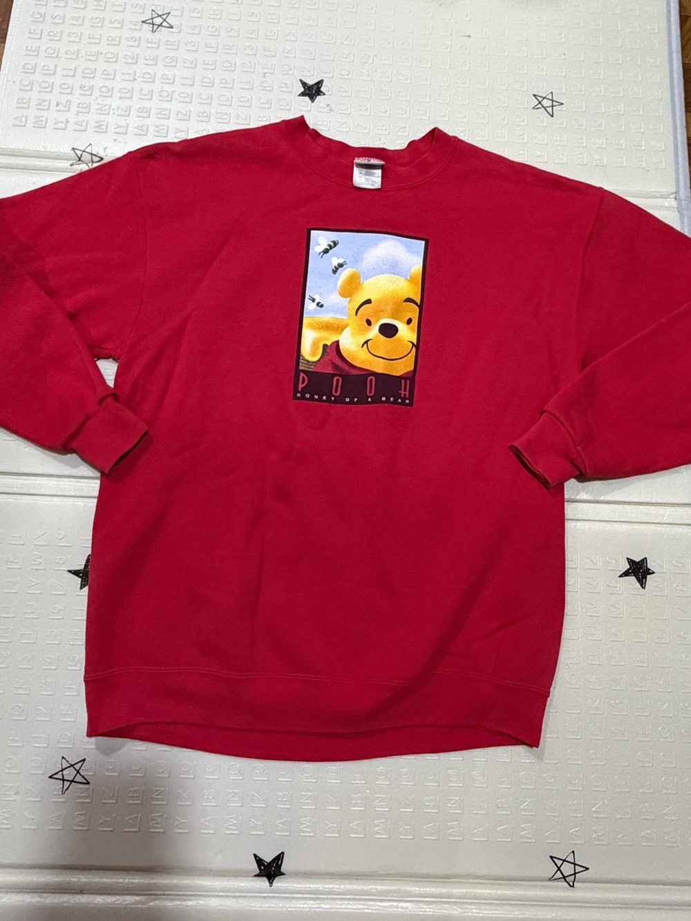Disney Red Winnie the Pooh Crewneck Sweatshirt